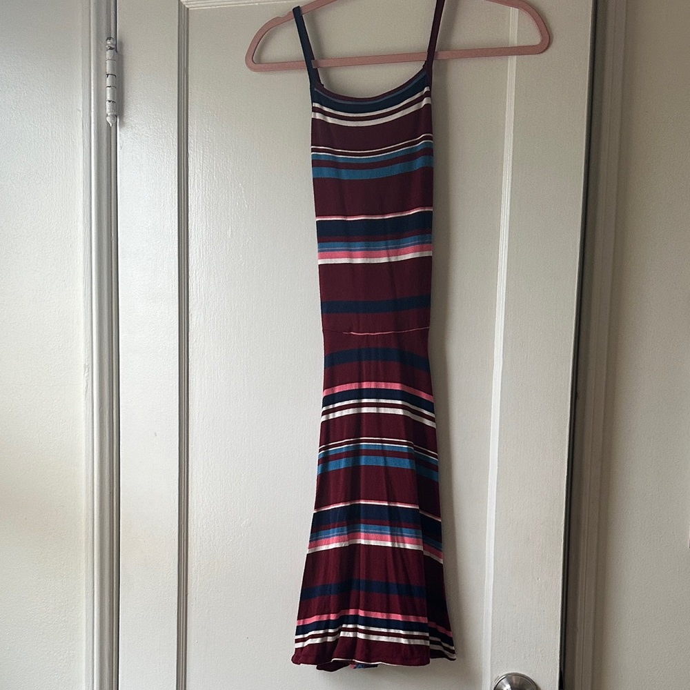 Hollister Striped Open Back Dress S